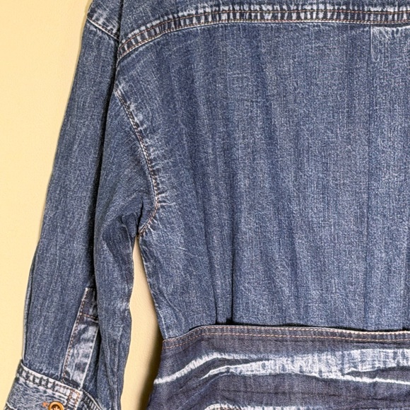 eShakti NEW Custom Shirtdress. Blue Denim,Pleated Pocketed Skirt, Sash, Sz 16W - Picture 13 of 16